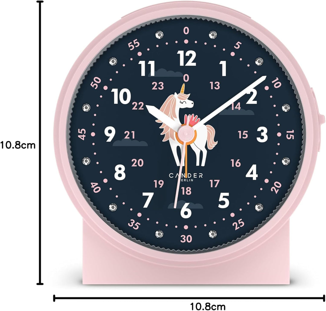 Cander Berlin MNU 1209 M Kinderwecker lautlos Einhorn Licht Snooze Beleuchtung analog Jungen Mädchen