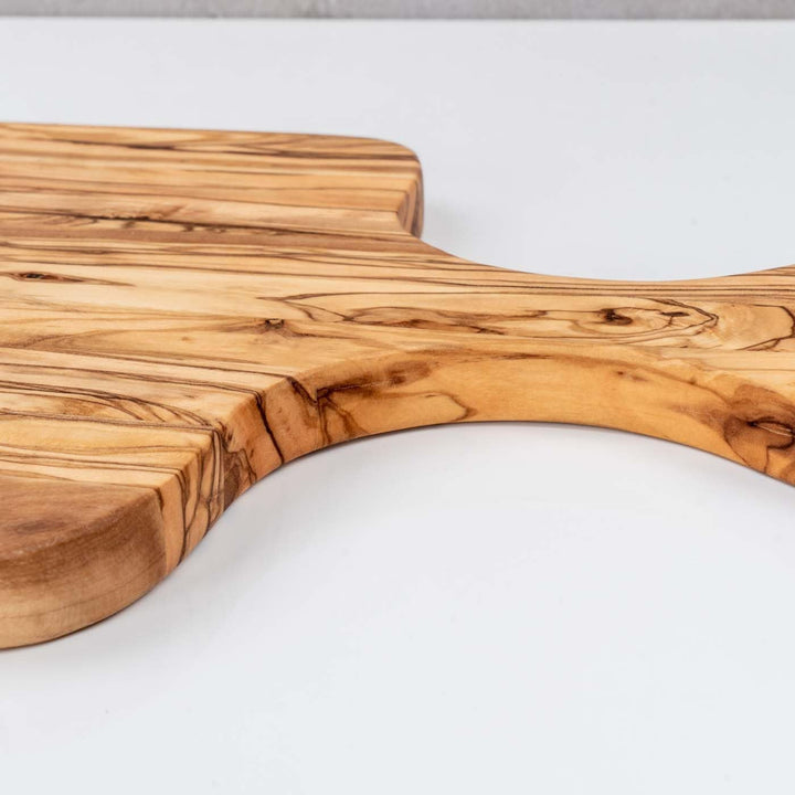 Schneidebrett 40x20cm Olivenholz Griff Holzbrett Servierplatte Natur Unikat Brettchen Deko Tischdeko