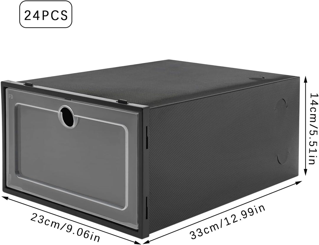 Schuhboxen Stapelbar, Schuhkarton Schuhregal Mit Türen 33 X 23 X 14 Cm 24 Stück In Einem Set Stapelb