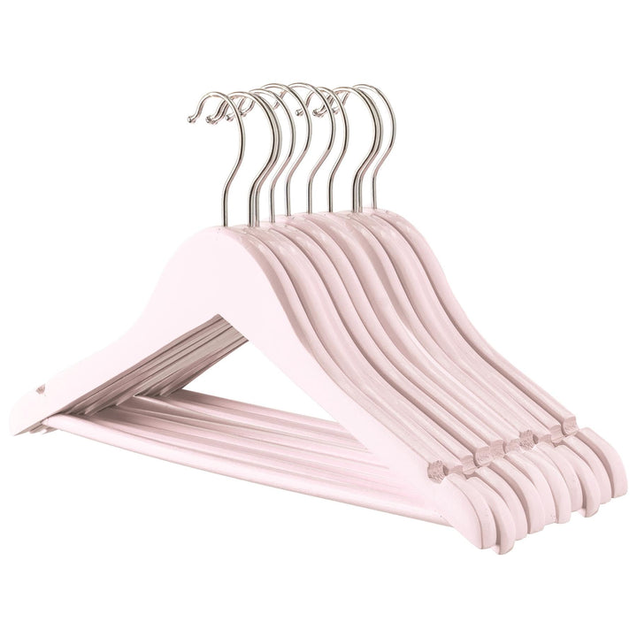Harbour Housewares 10x Hell-Pink Kinder-Kleiderbügel aus Holz - Klein Kinder Mantel Kleidung für Bab