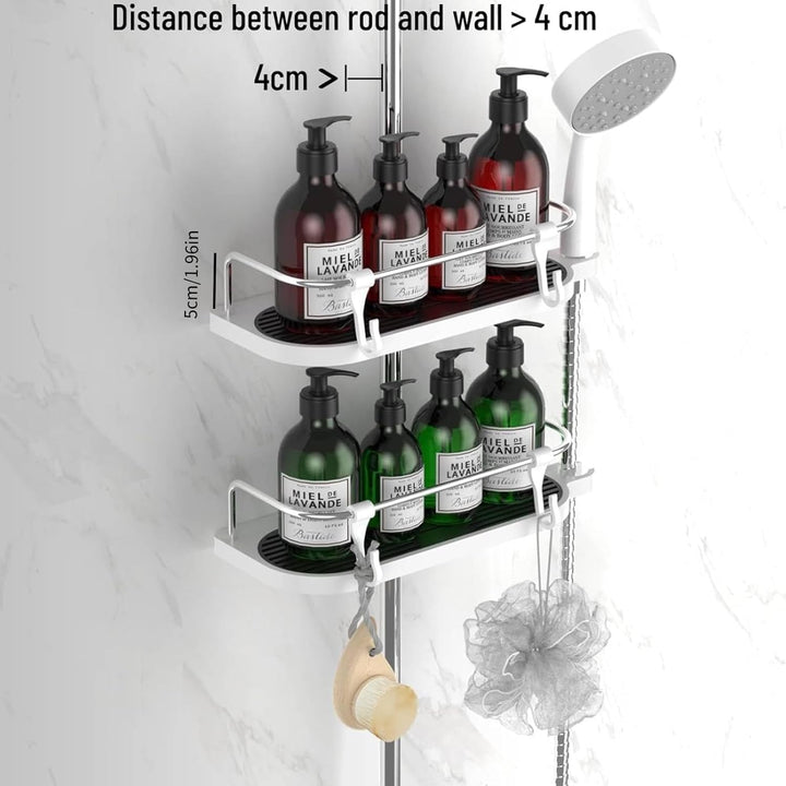 Hawsam Ohne Bohren Duschablage für die Duschstange - Badezimmer Dusche Rack Verstellbar Höhe, Für Du