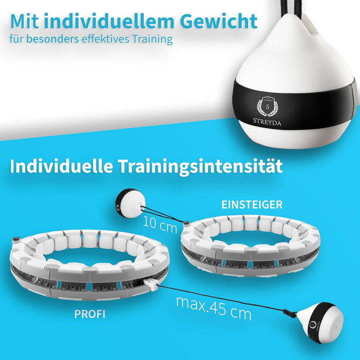 STREYDA ® Premium smart Hula Hoop, Hula Hoop Reifen Erwachsene aus hochwertigem Silikon - Hoola Hoop