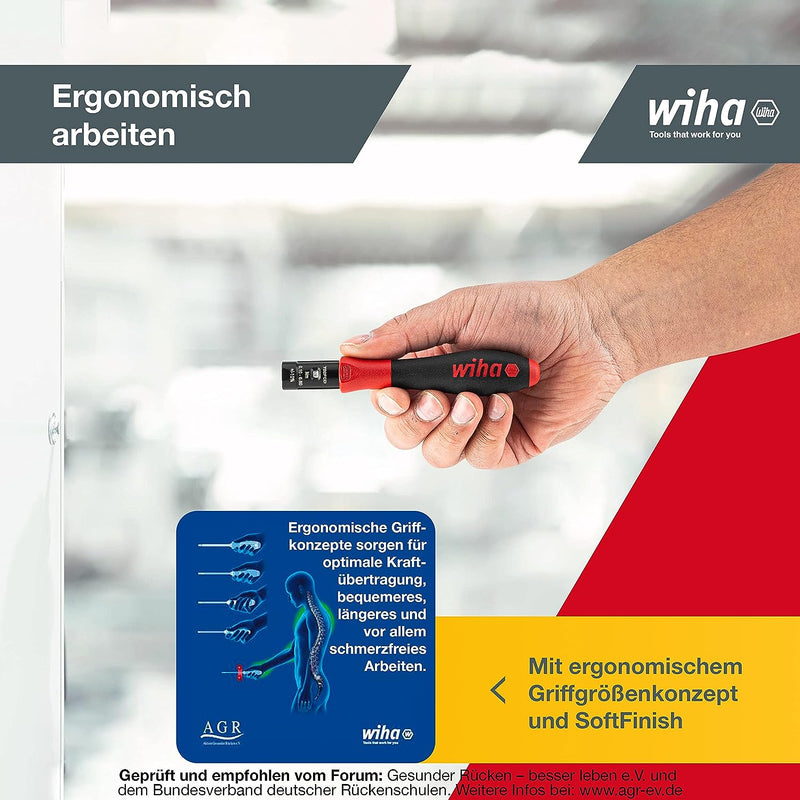 Wiha verstellbarer Drehmoment Schraubendreher TorqueVario®-S(36849)variabel einstellbar I 0,04-0,46N