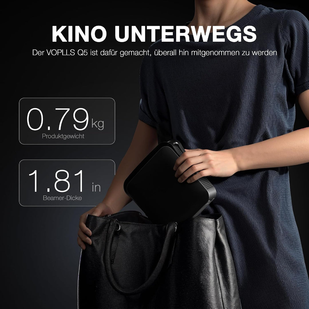Smart Beamer【2800ANSI ＆ Offizielle App】 Mini Projektor mit Autofokus ＆Trapezkorrektur,VISSPL 1080P F