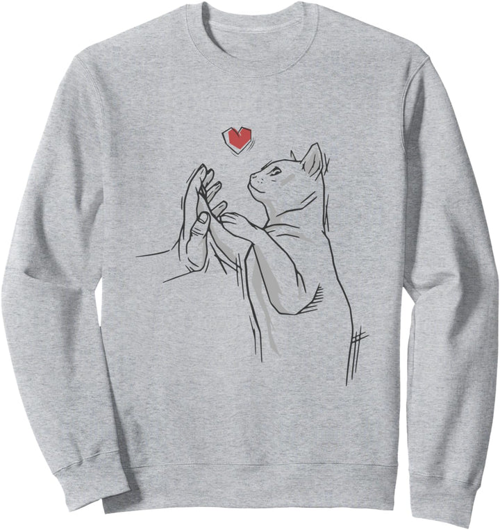 Süsses Katzenmotiv Katze und Mensch Katzenbesitzer Geschenke Sweatshirt