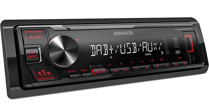 Kenwood KMM-DAB307 - USB-Autoradio mit DAB+/UKW (Soundprozessor, USB, AUX, 4x50 Watt, Tastenbeleucht