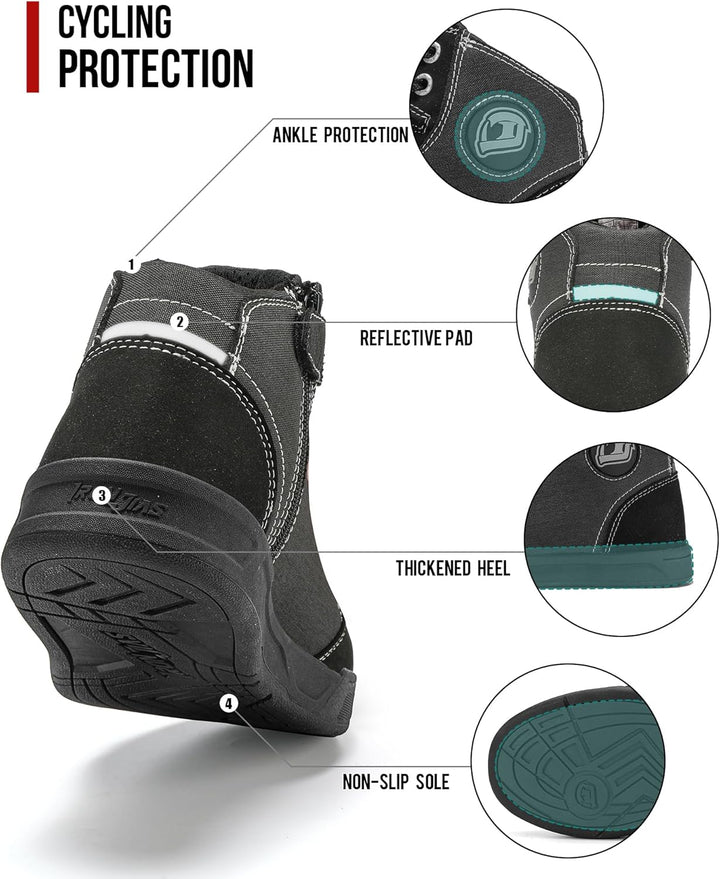 IRON JIA'S Motorradschuhe Herren Motorradstiefel Herren Motorrad ，rutschfeste, atmungsaktive Street-