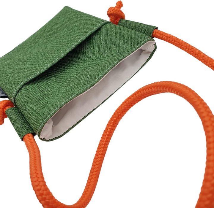 Hunde-Leckerli-Beutel zum Umhängen mit Magnet und Extrafach aus Canvas- GRÜN-