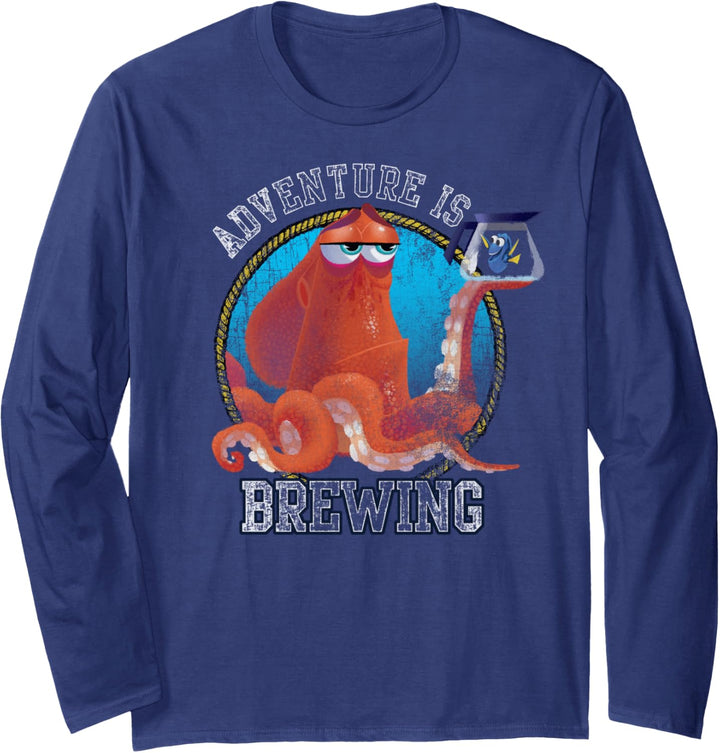 Disney Pixar Finding Dory Hank Faded Adventure Brew Text Langarmshirt
