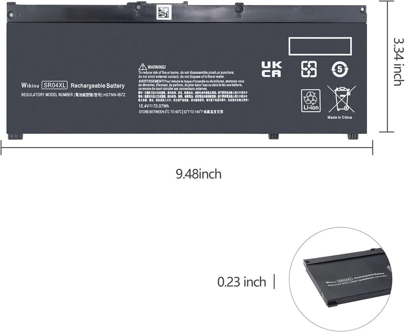 Wikinu SR04XL 917724-855 Laptop Akku für HP Omen 15-CE0XX 15-DC0XX 15-CE018DX Pavilion 15-CB000 15-C