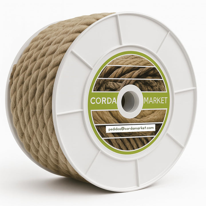 CORDAMARKET Seil Cañamo, Unisex Erwachsene, Unisex-Erwachsene 20 mm a 15 MTS Braun, 20 mm a 15 MTS B