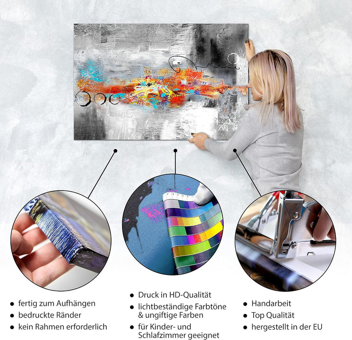 murando - Bilder Abstrakt 90x60 cm Leinwandbild 1 tlg Kunstdruck modern Wandbilder XXL Wanddekoratio