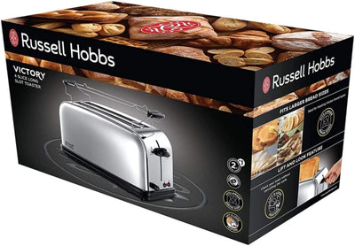 Russell Hobbs Toaster [2-Schlitz-Langschlitz für 4 Scheiben/2 breite Brotscheiben] Victory Edelstahl