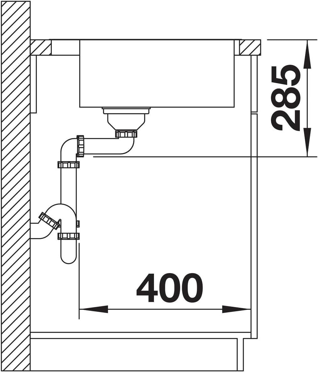 BLANCO 526354 SUPRA 500-IF/A Küchenspüle Edelstahl, Gebürsteter Stahl
