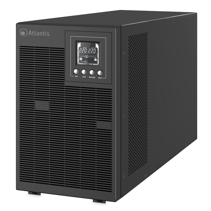 Atlantis A03-OP3002P PRO UPS OnLine USV-Server Doppelwandlung Reine Sinuswelle 3000 VA 2700 W, Tower