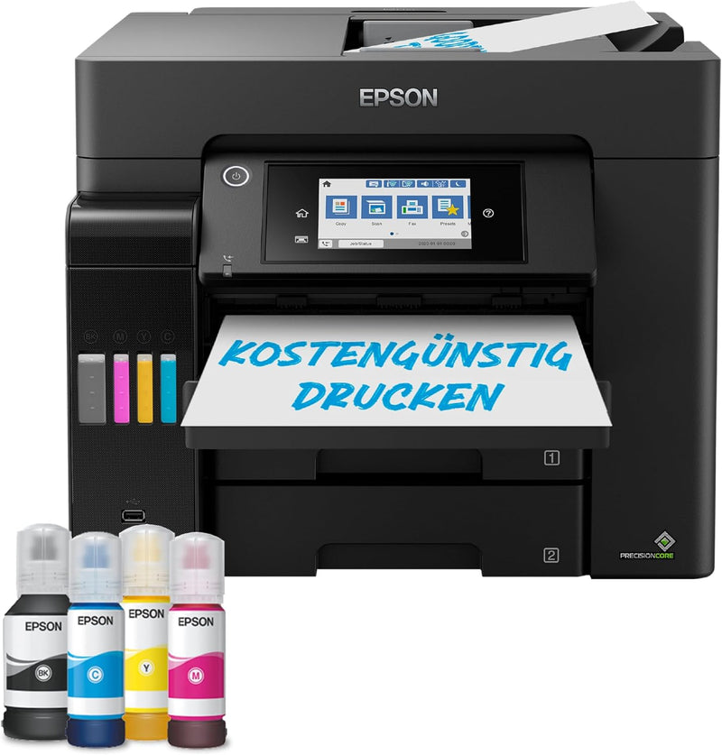 Epson EcoTank ET-5850 DIN-A4-Multifunktions-WLAN-Tintentankdrucker mit Fax, ET-5850