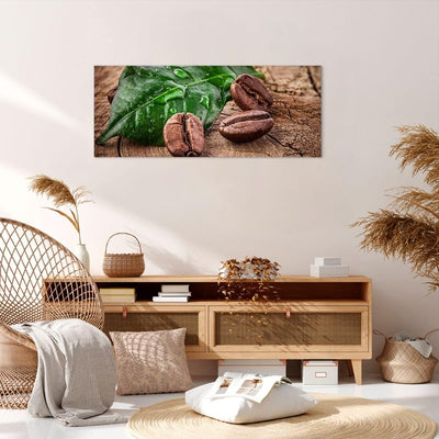 Wandbilder Dekoration Wohnzimmer Aroma Kaffee Pflanze Samen Panorama Bilder auf Leinwand 120x50cm Le