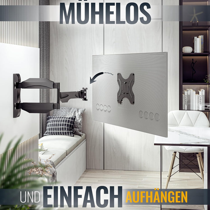 RICOO TV Wandhalterung Fernseher Schwenkbar Neigbar für 29-47 Zoll, Universal TV Halterung S0822, Fe