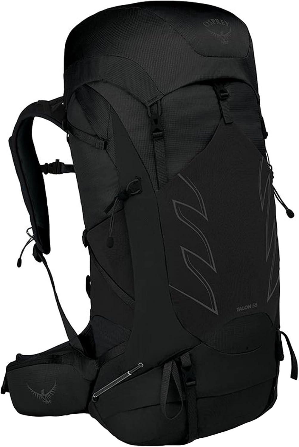 Osprey Talon 55 Schwarz - Vielseitiger Leichter Herren Wanderrucksack, 53-55l, Grösse S-M - Farbe St