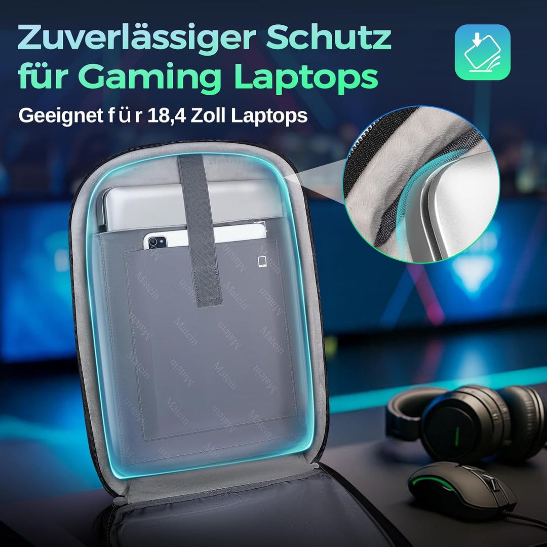 MATEIN Laptop Rucksack Herren 18 Zoll, Gaming Laptop Rucksack Zahlenschloss | Rucksack Herren Gross