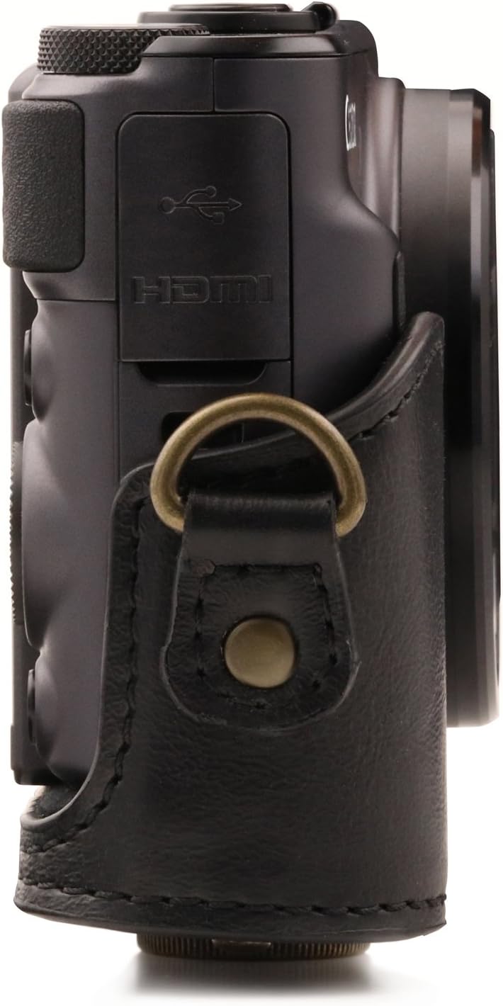 MegaGear MG1173 Canon PowerShot SX740 HS, SX730 HS Ever Ready Leder Kameratasche - Schwarz, Schwarz