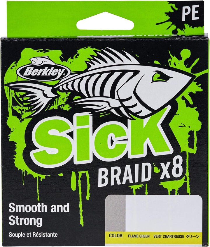 Berkley Sick Braid – 8-fach geflochtene Angelschnur, super glattes 8-fach Multifaden PE Raubfischgef