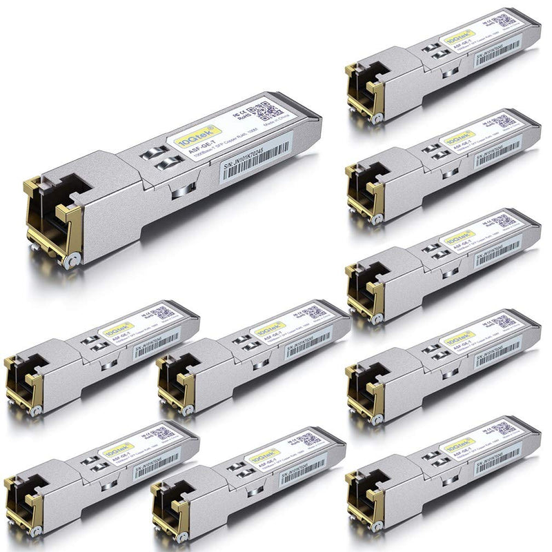 [10 Stück] 1G SFP auf RJ45 Mini Gbic Modul, 1000Base-T Kupfer Transceiver Kompatibel für Cisco GLC-T