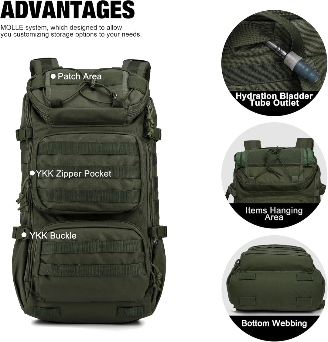 Mardingtop 28L Wanderrucksack Militär Outdoor Rucksack - Leichter Taktischer Rucksack mit MOLLE-Syst