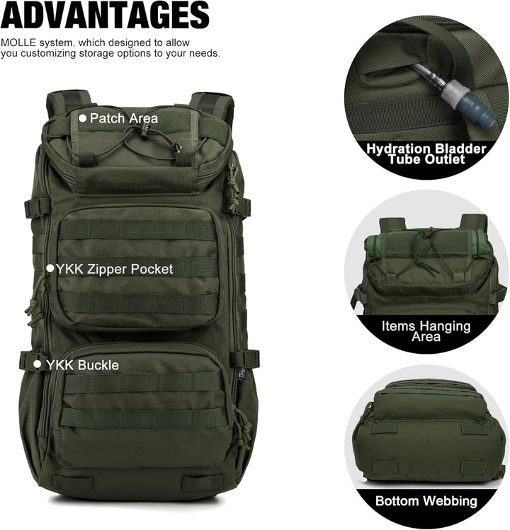 Mardingtop 28L Wanderrucksack Militär Outdoor Rucksack - Leichter Taktischer Rucksack mit MOLLE-Syst