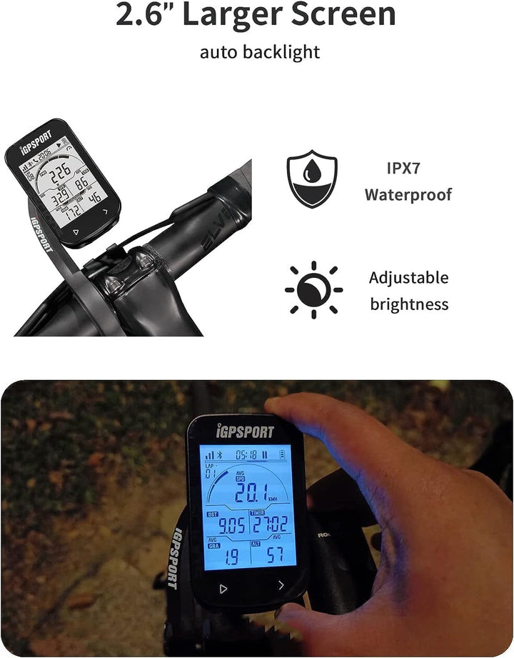 iGPSPORT BSC100S Fahrradcomputer GPS mit 2,6-Zoll-Bildschirm, ANT+ Fahrradcomputer, kabellos wasserd