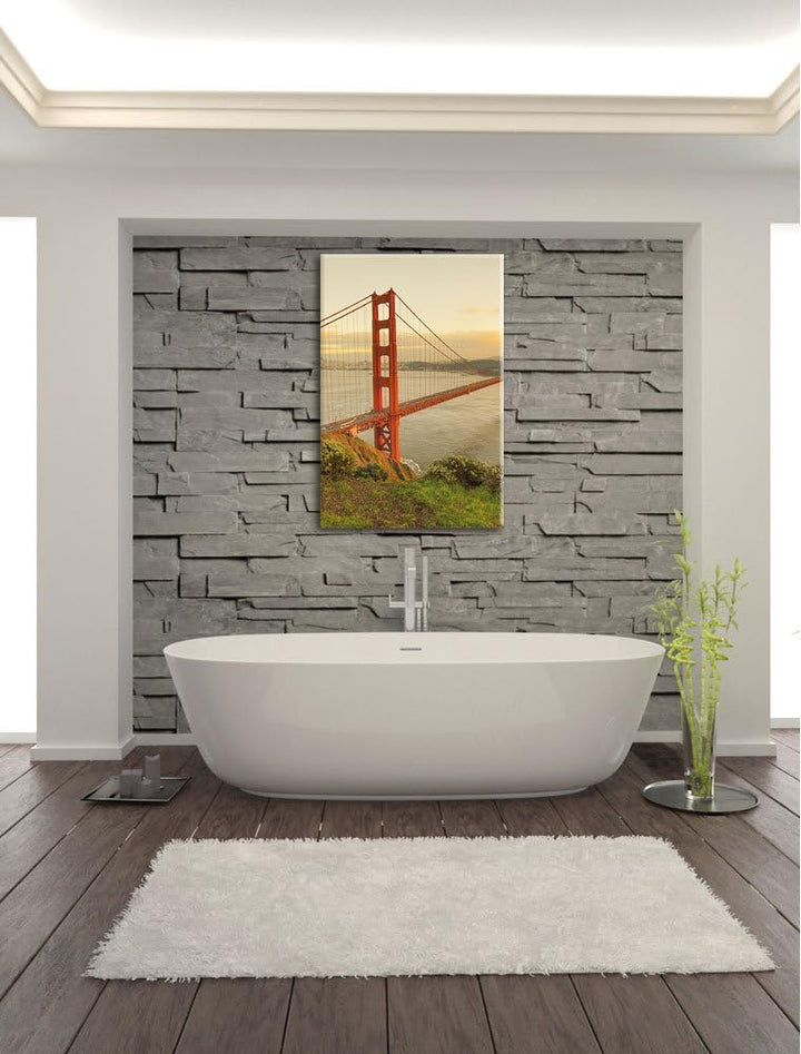 Pixxprint Golden Gate Bridge San Francisco als Leinwandbild/Grösse: 100x70 / Wandbild/Kunstdruck/fer