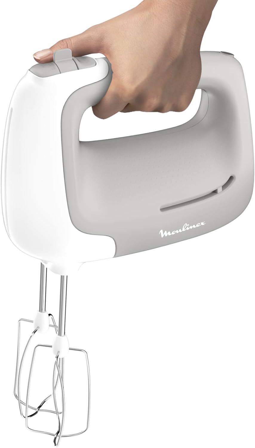 Moulinex PrepMix HM450B Stabmixer und Knetmaschine, 450 W, 5 Geschwindigkeitsstufen, 2 Schneebesen,