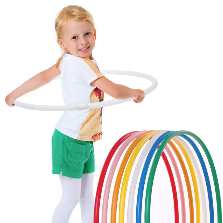 HOOPOMANIA Kinder Hula Hoop Reifen einfarbig [Ø60cm - Ø80cm] Hula Hoop für Kinder bunt Weiss Ø75cm,