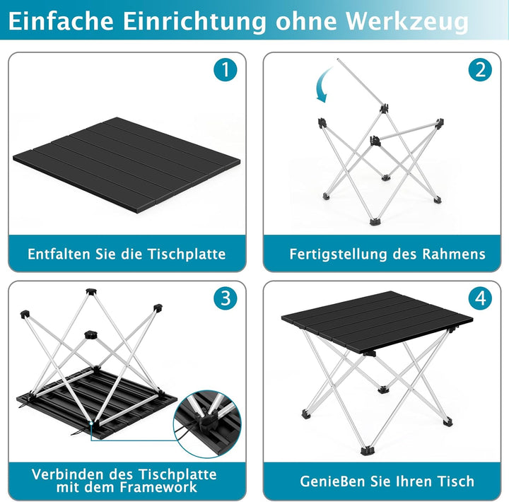 LIANTRAL Tragbarer Campingtisch, Beistelltisch, Leichter Klapptisch im Freien, Kleiner Kompakter Pic