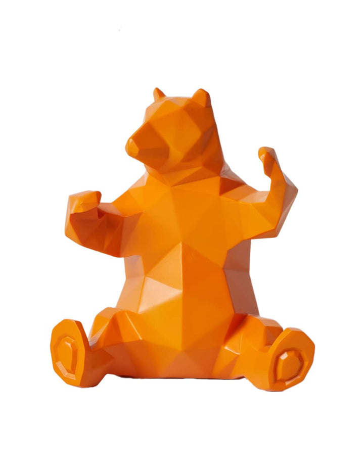NENBOLEC Modern Skulptur Dekor Bär Statue Wohnzimmer Kunst Arts Polyresin Gelb Geschenk 23cm, Gelb