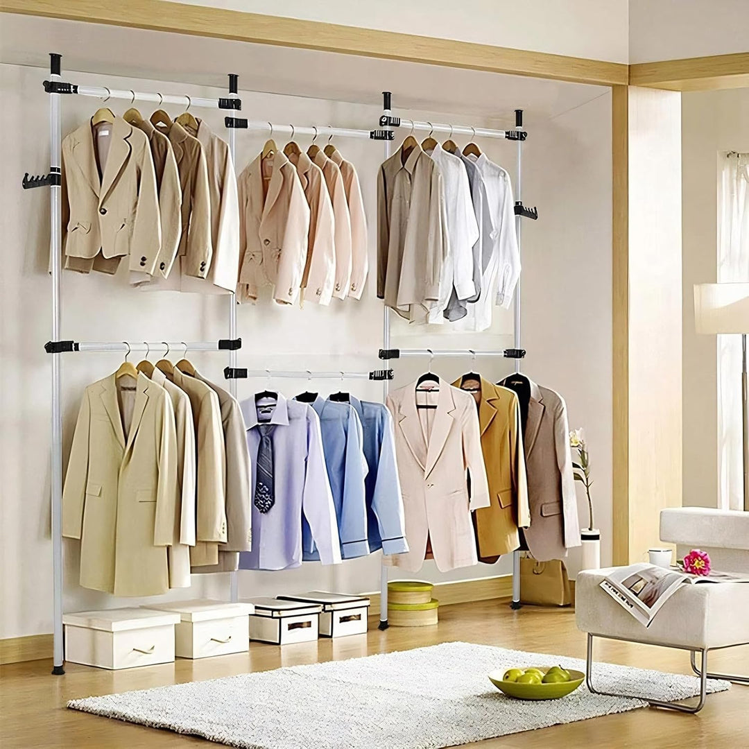 Begehbarer Kleiderschrank System, Teleskop Kleiderständer Kleiderstange Regal Teleskop Garderobe Sys