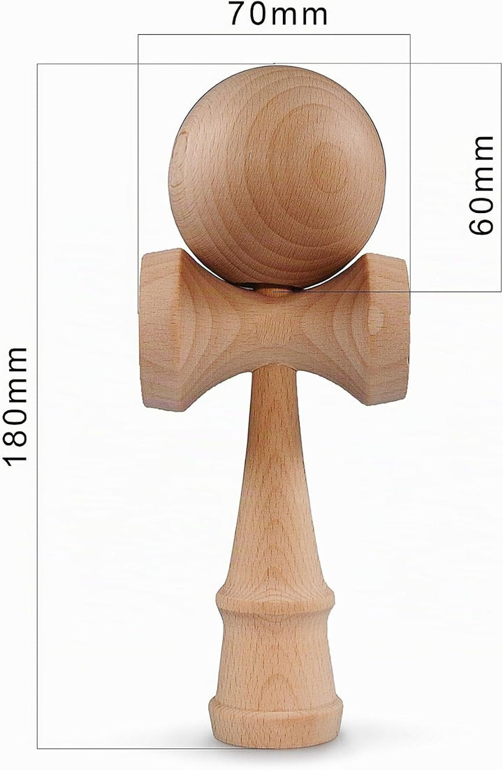 Ganzoo Kendama aus Buchen-Holz, Original Japanisches Traditionelles Holz-Sportgerät mit Kugel, Schnu
