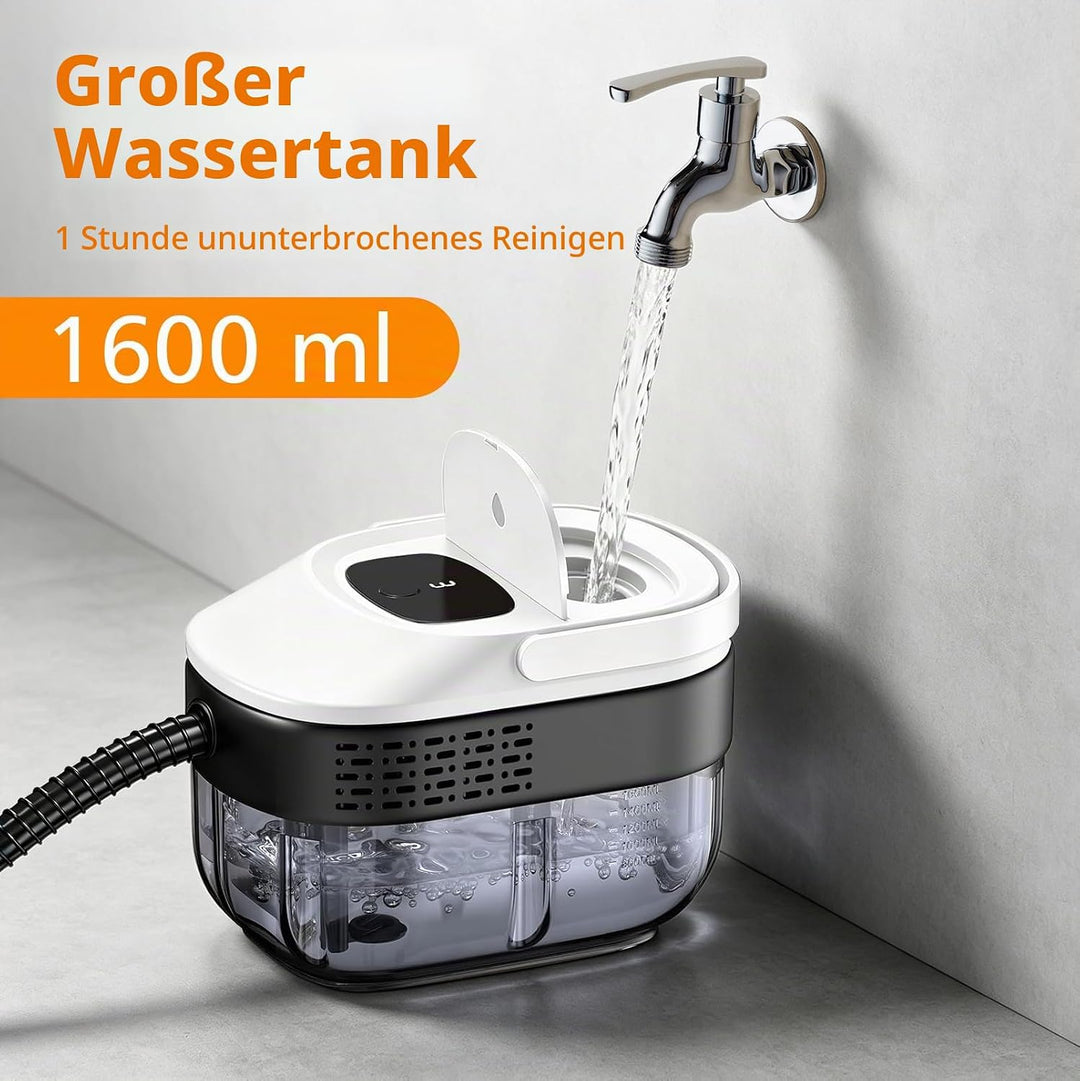 Dampfreiniger Handgerät, Dampfreiniger für Haushalt und Auto, 3 Dampfstufen am Griff einstellbar, 15