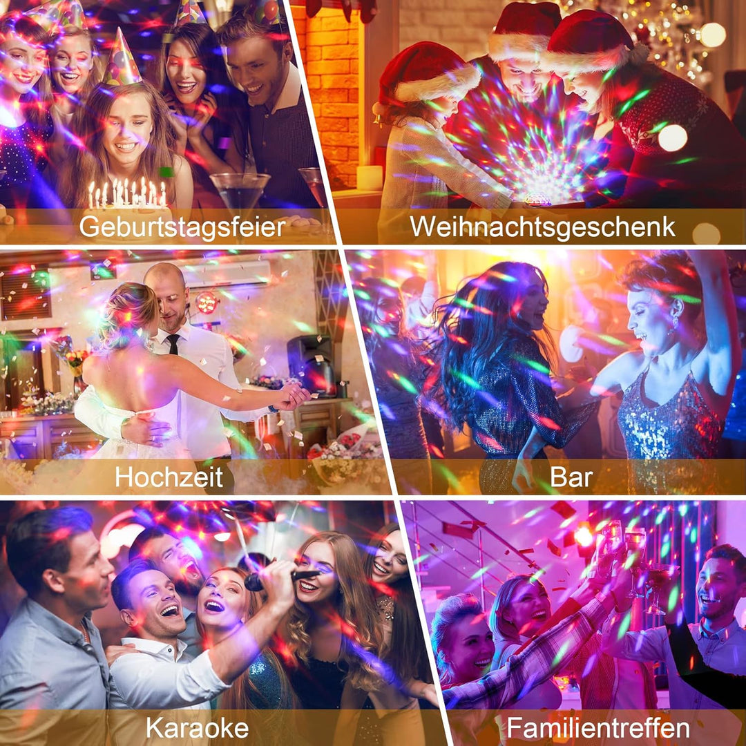 Gobikey Discokugel, 360° Rotierende Musik Activated Discolicht LED Party Lampe mit Fernbedienung- 3W