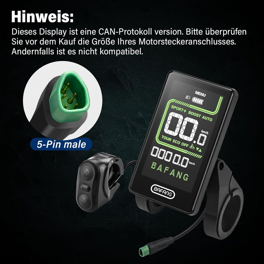 BAFANG Ebike Display CAN Version für M620, M600, M560, M510, M420 Mittelmotoren, E-Bike Display Fahr