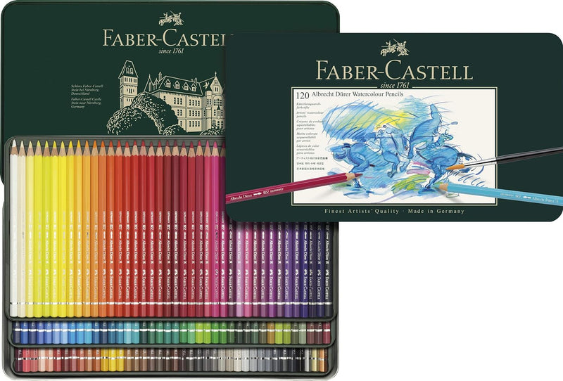 Faber-Castell 117511 - Aquarellstift Albrecht Dürer 120er Metalletui & 119065 - Bleistift Castell 90