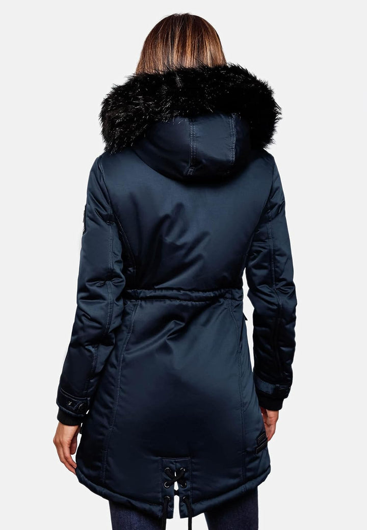 Navahoo Damen Warmer Winterparka mit Kapuze Luluna Prc XS-XXL XS Blau, XS Blau