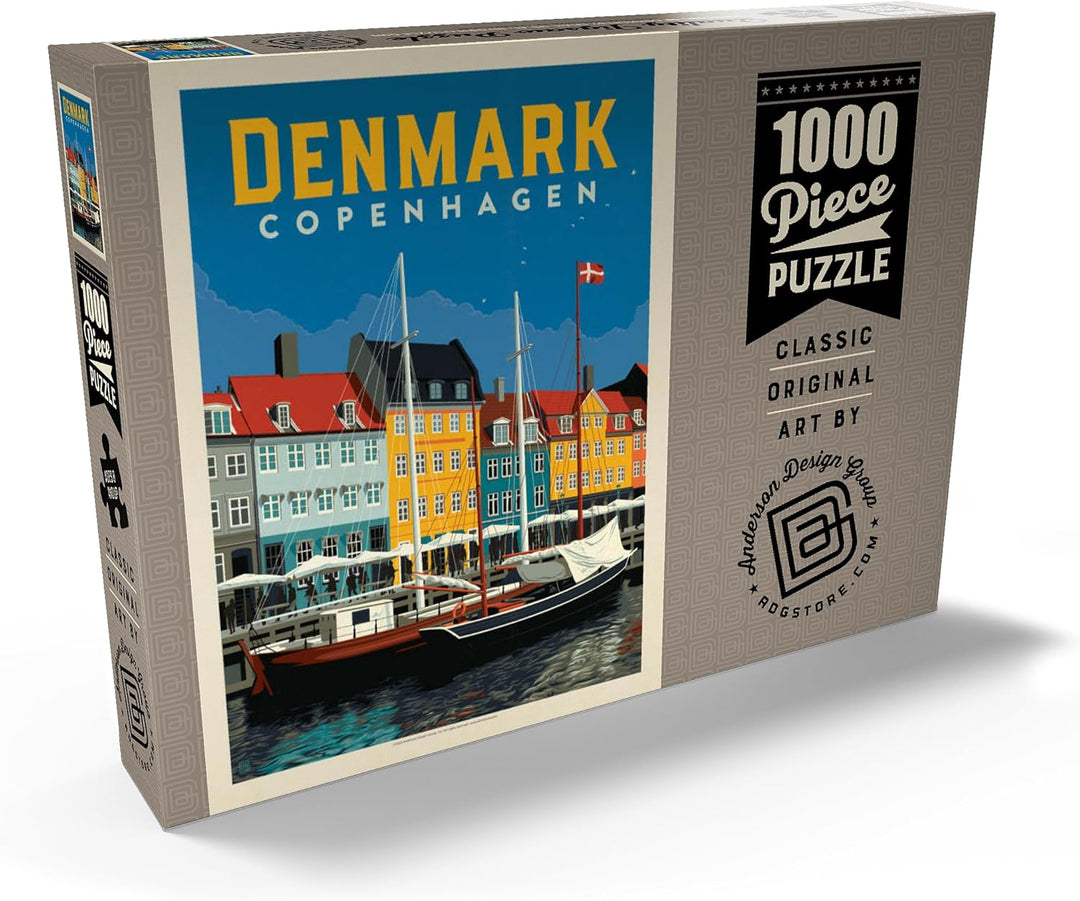 Dänemark: Kopenhagen, Vintage Poster - Premium 1000 Teile Puzzle - MyPuzzle Sonderkollektion von And