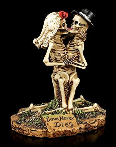 kniendes Skelett Gothic-Brautpaar Figur - Love Never Dies | kniendes Skelett Gothic-Brautpaar Figur