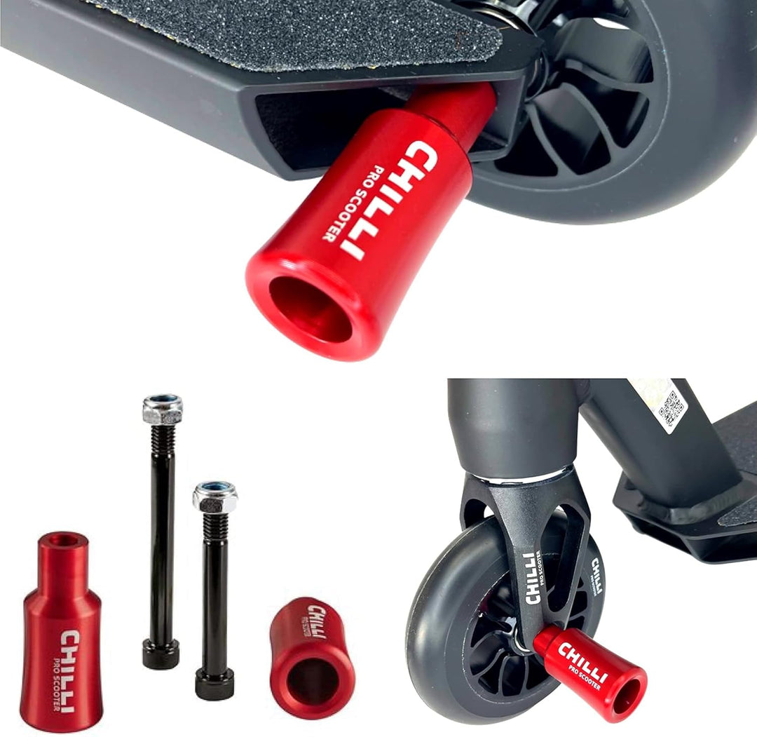 Chilli Pro Scooter Barrel Stunt-Scooter Pegs Tret Roller Grind Stangen mit Achsen + Fantic26 Sticker