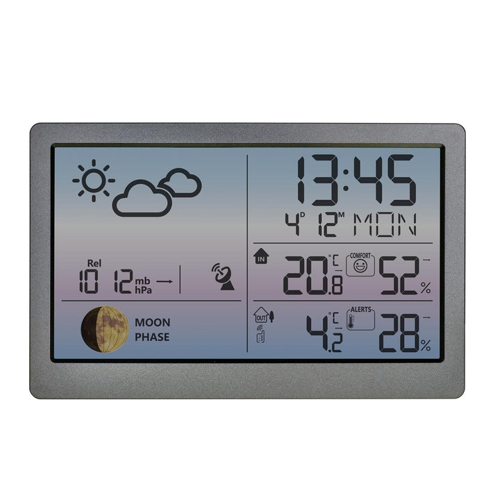 TFA-Dostmann Funk-Wetterstation LUNA SKY TFA 35.1169.10 Wettervorhersage mit Symbolen und Wettertend