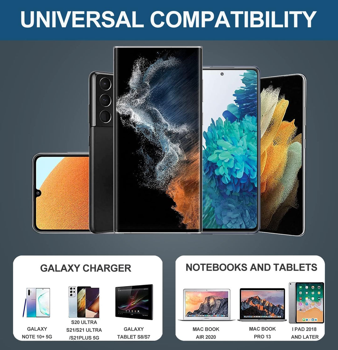 Samsung Schnellladegerät 45 W Ladegerät mit 2m Nylon Ladekabel Typ C kompatibe mit Samsung Galaxy S2