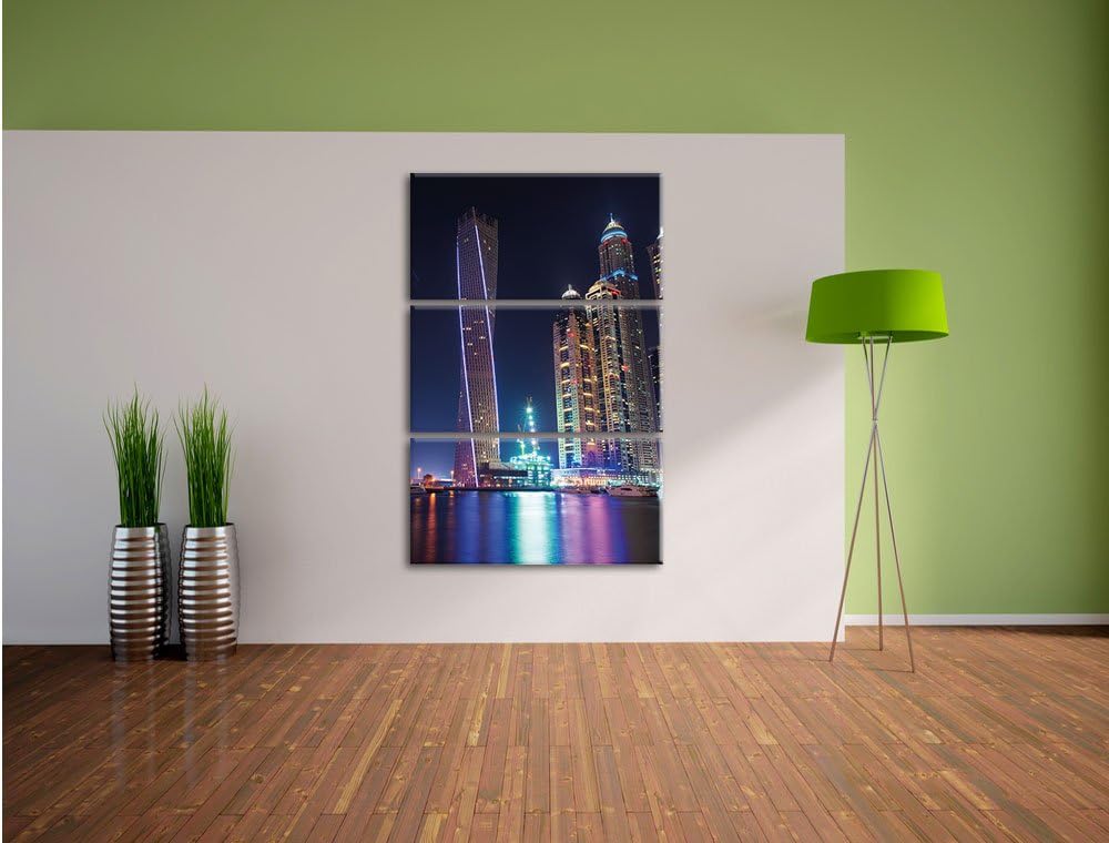 Pixxprint Dubai Burj al Arab als Leinwandbild - Grösse: 3-Teilig (120x80cm) - Wandbild - Kunstdruck