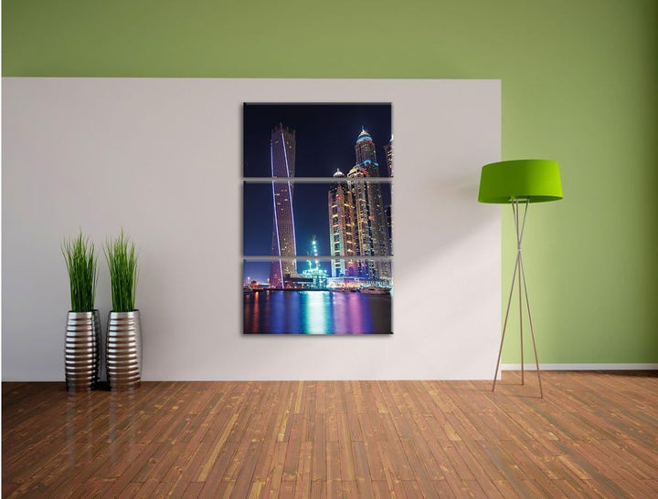 Pixxprint Dubai Burj al Arab als Leinwandbild - Grösse: 3-Teilig (120x80cm) - Wandbild - Kunstdruck