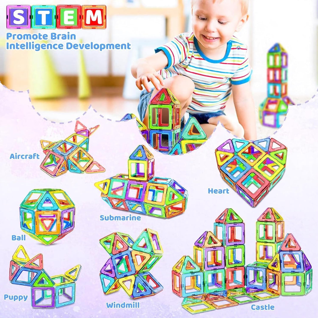 COOLJOY Magnetische Bausteine| 40 Teile Magnetbausteine Magnete Kinder | Magnetspielzeug Tiles | Mag